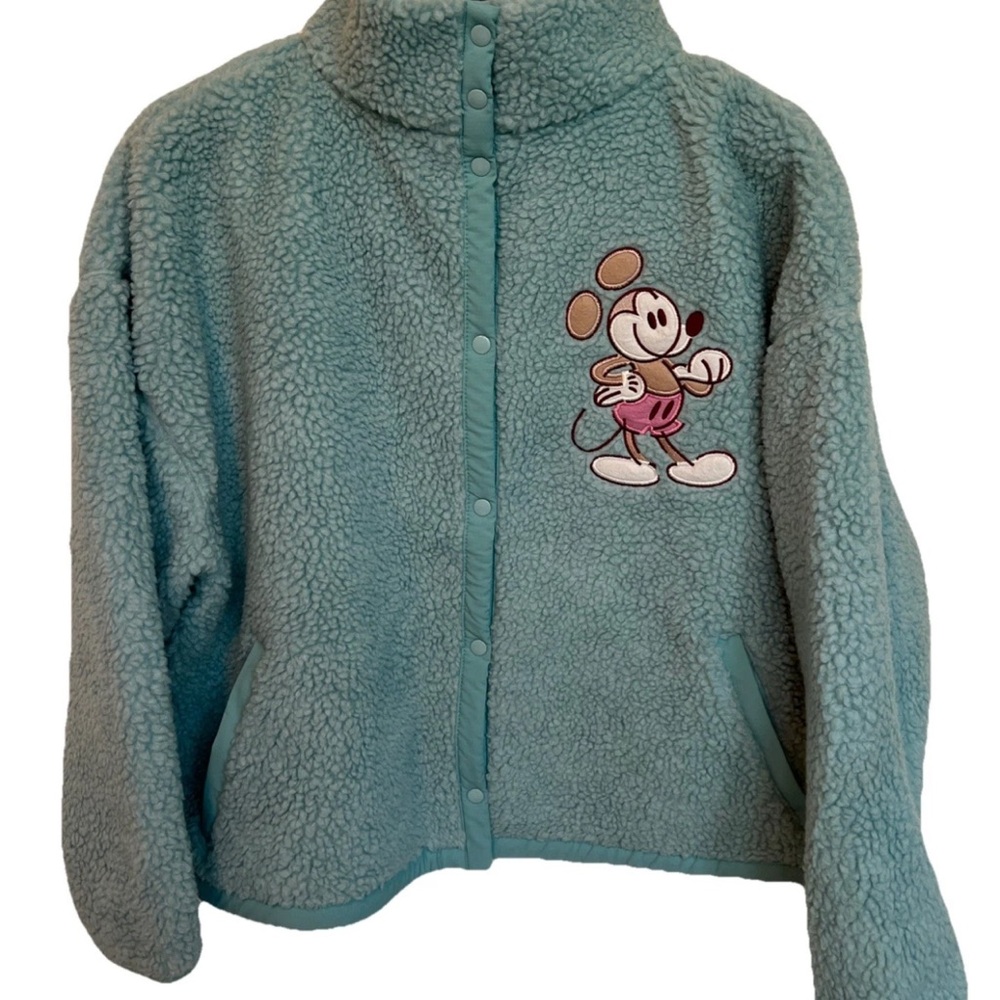 Disney Jacket Womens  Blue Mickey Mouse Fleece Mousewear Embroidered 2X